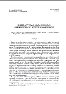 Kulturowy i gospodarczy wymiar "świętych miejsc" regionu Warmii i Mazur