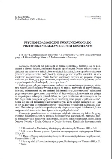 Psychopedagogiczne uwarunkowania do przewodzenia małym grupom kościelnym