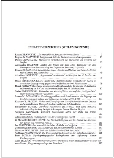 Inhaltsverzeichnis (w tłumaczeniu)