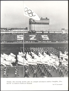 [Sztafeta olimpijska "Moskwa 80" na stadionie Stomilu w Olsztynie]