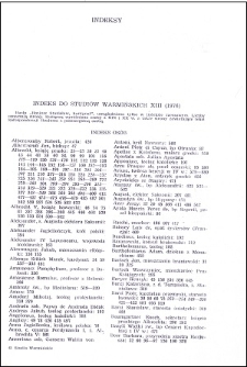 Indeks do "Studiów Warmińskich" 13 (1976)
