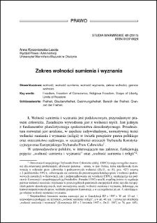 Zakres wolności sumienia i wyznania