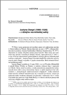 Justyna Dargel (1860-1926) : z dziejów warmińskiej sekty