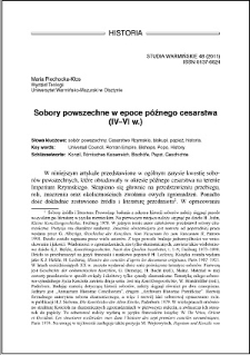 Sobory powszechne w epoce późnego cesarstwa (IV-VI w.)