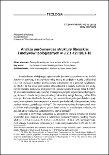 Analiza porównawcza struktury literackiej i motywów teologicznych w J 2,1-12 i 20,1-18
