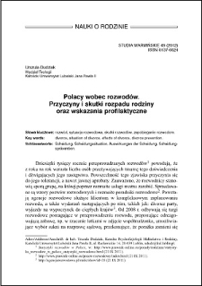 Polacy wobec rozwodów : przyczyny i skutki rozpadu rodziny oraz wskazania profilaktyczne