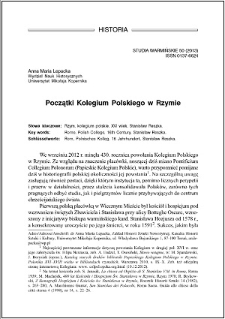 Początki Kolegium Polskiego w Rzymie