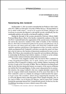 Remembering Aldo Cenderelli