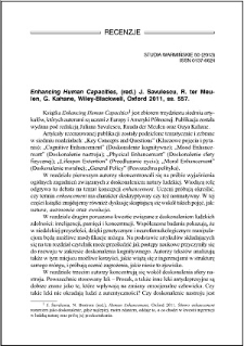 Enhancing Human Capacities, (red.) J. Savulescu, R. ter Meulen, G. Kahane : [recenzja]