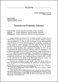Konisski and peripatetic orthodox
