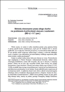 Metody stosowane przez złego ducha na podstawie konfrontacji Jezusa z szatanem (Mt 4,1-11 i par.)