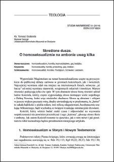 Skreślone dusze : o homoseksualizmie na ambonie uwag kilka
