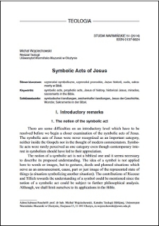Symbolic acts of Jesus