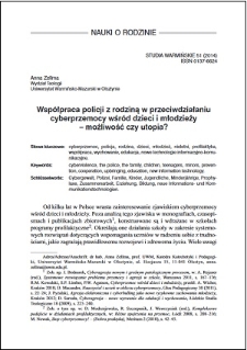 Współpraca policji z rodziną w przeciwdziałaniu cyberprzemocy wśród dzieci i młodzieży – możliwość czy utopia?