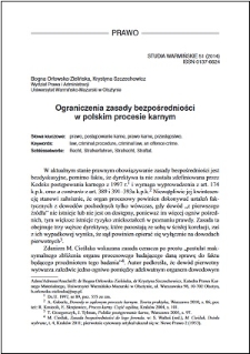 Ograniczenia zasady bezpośredniości w polskim procesie karnym