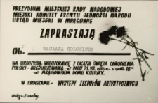Zaproszenie na wieczornicę z okazji Święta Odrodzenia Polski 1976