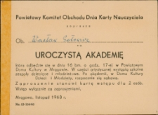 Zaproszenie na akademię 1963