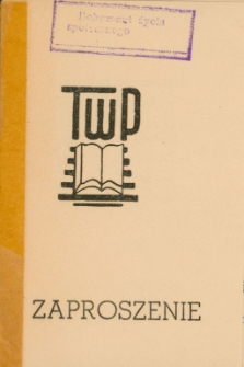 Zaproszenie na walne zebranie sprawozdawczo-wyborcze TWP 1972