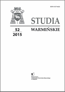 Studia Warmińskie T. 52 (2015) - cały numer