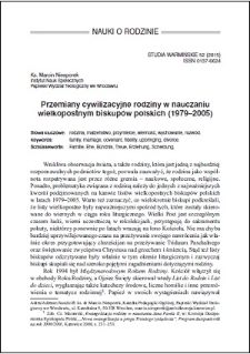 Przemiany cywilizacyjne rodziny w nauczaniu wielkopostnym biskupów polskich (1979–2005)