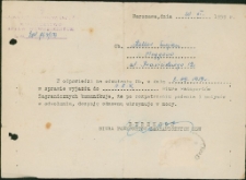 [Pismo z Biura Paszportów Zagranicznych MSW]