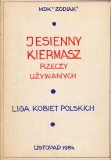 MDK "Zodiak". Jesienny kiermasz rzeczy używanych