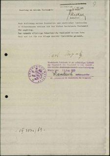 Nachtrag zu meinem Testament