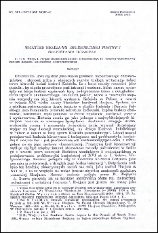 Niektóre przejawy ekumenicznej postawy Stanisława Hozjusza