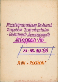 MDK "Zodiak". Międzynarodowy Festiwal Zespołów Instrumentalno-Wokalnych Niewidomych