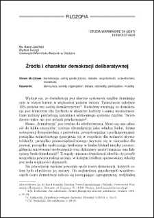 Źródła i charakter demokracji deliberatywnej