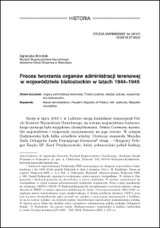 Proces tworzenia organów administracji terenowej w województwie białostockim w latach 1944-1945