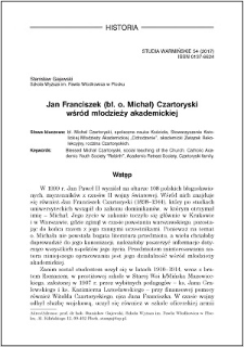 Jan Franciszek (bł. o. Michał) Czartoryski wśród młodzieży akademickiej