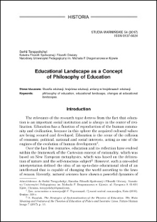 Educational landscape as a concept of philosophy of education