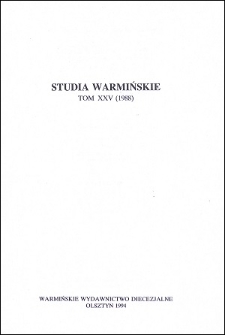 Studia Warmińskie T. 25 (1988) - cały numer