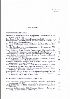 Studia Warmińskie T. 26 (1989) - spis treści