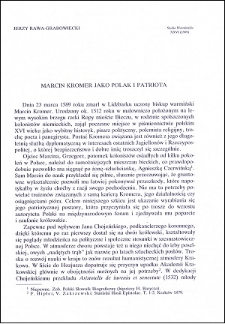 Marcin Kromer jako Polak i patriota