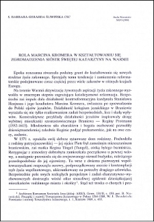 Rola Marcina Kromera w kształtowaniu się Zgromadzenia Sióstr Świętej Katarzyny na Warmii