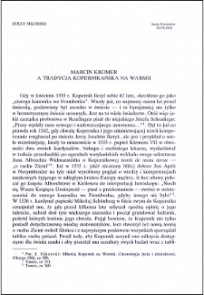 Marcin Kromer a tradycja kopernikańska na Warmii