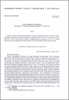 Listy Marcina Kromera związane z poselstwem morskim lat 1569-1571