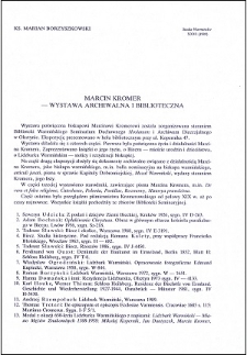 Marcin Kromer : wystawa archiwalna i biblioteczna
