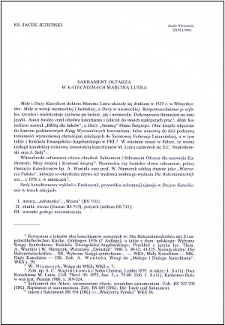 Sakrament Ołtarza w "Katechizmach" Marcina Lutra