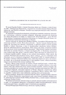 Sympozja Ekumeniczne w Olsztynie w latach 1985-1987