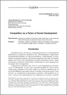 Competition as a factor of social development