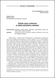 Sztuka bycia rodzicem w dobie pluralizmu wartości