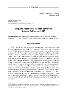 "Virgines Vestales" w "Nocach attyckich" Aulusa Gelliusza (1.12)
