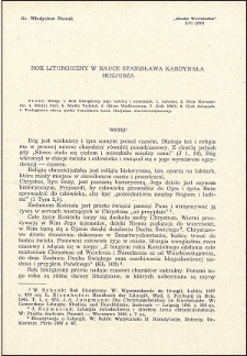 Rok liturgiczny w nauce Stanisława Kardynała Hozjusza