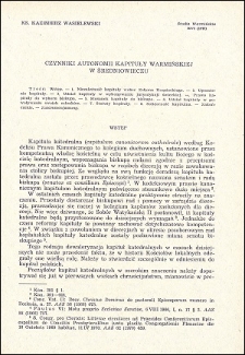 Czynniki autonomii kapituły warmińskiej w średniowieczu