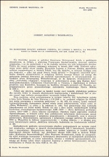 Jobert, Hozjusz i tolerancja : na marginesie książki Ambrose Joberta, : De Luther a Mohila. La Pologne Dans La Crise De La Chrétienté, 1517-1648 : [recenzja]