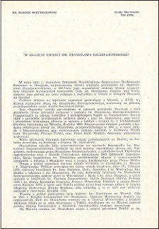 W 900-lecie śmierci św. Stanisława Szczepanowskiego