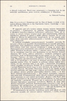 John Meyendorf: Byzantium and the Rise of Russia : a study of Byzantino-Russian relations in the fourteenth century : [recenzja]